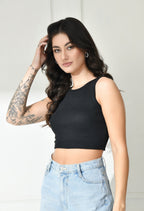 Women Ribbed Slim Fit Round-Neck Top