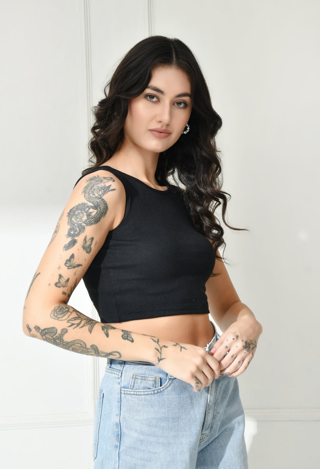 Women Ribbed Slim Fit Round-Neck Top