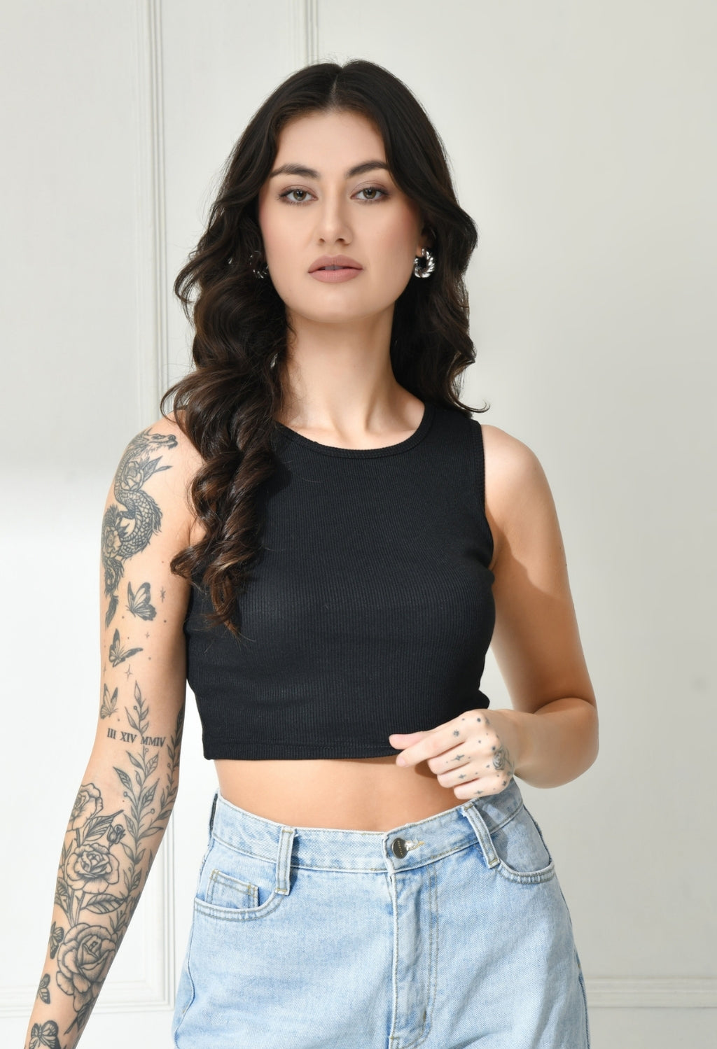 Women Ribbed Slim Fit Round-Neck Top