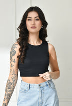 Women Ribbed Slim Fit Round-Neck Top