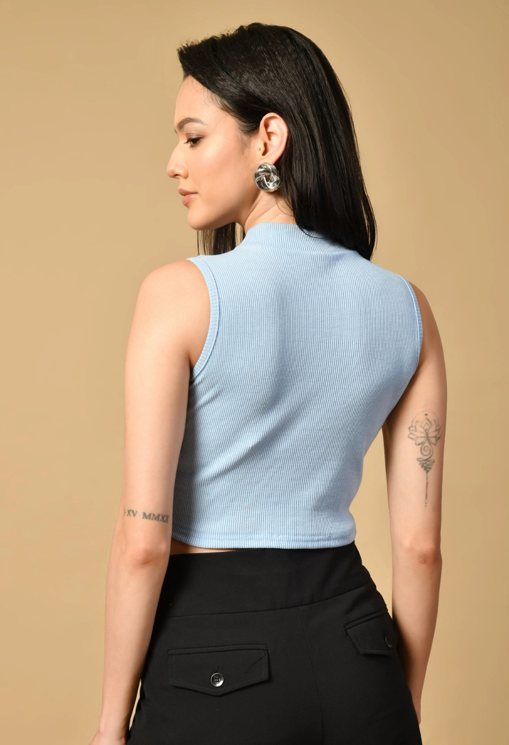 Sterio Pace Women High Neck Crop Top