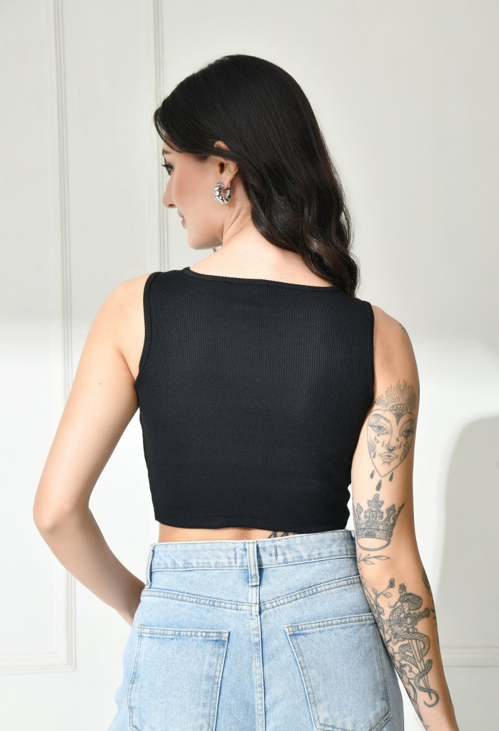 Women Ribbed Slim Fit Round-Neck Top