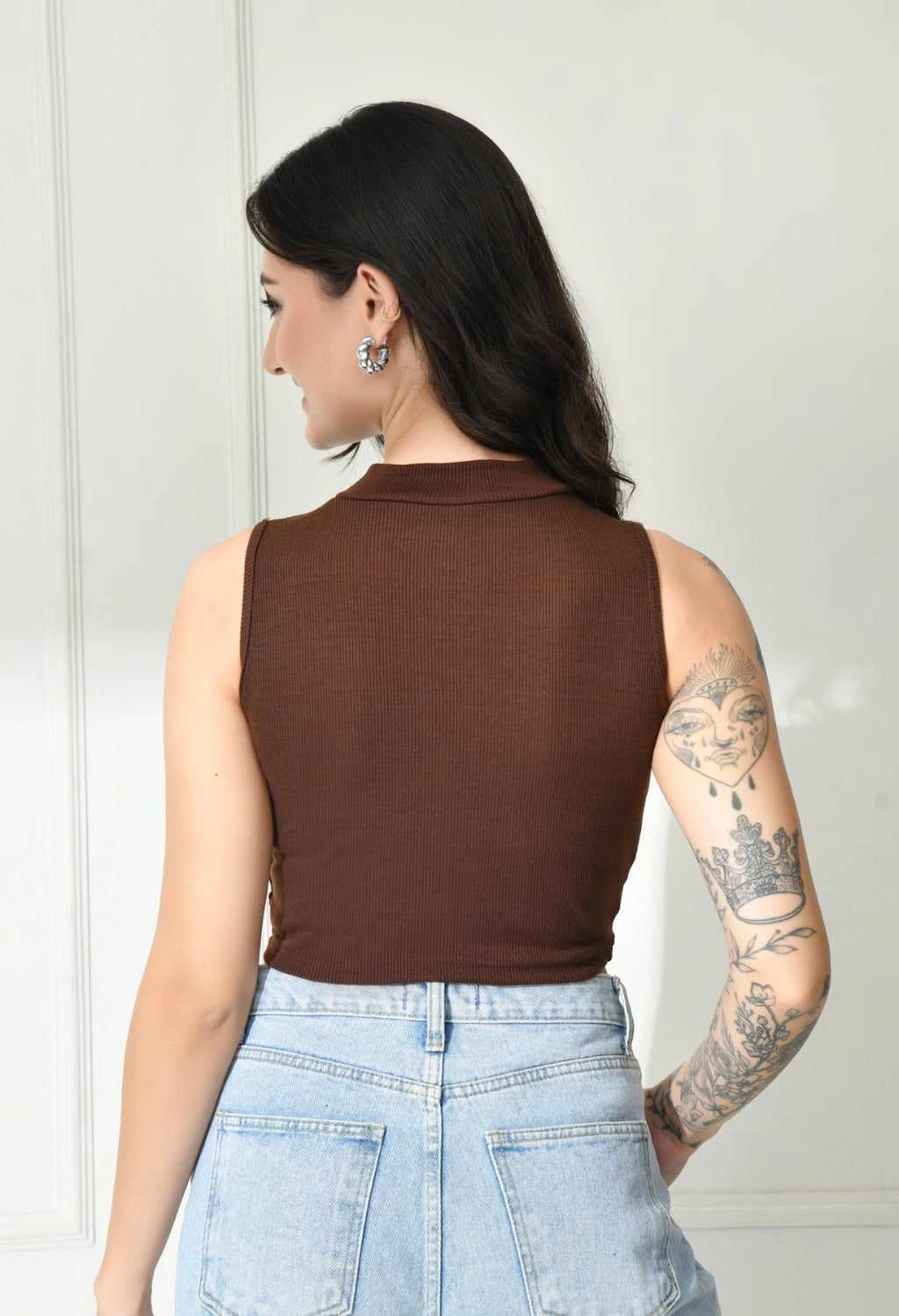 Sterio Pace Women High Neck Crop Top