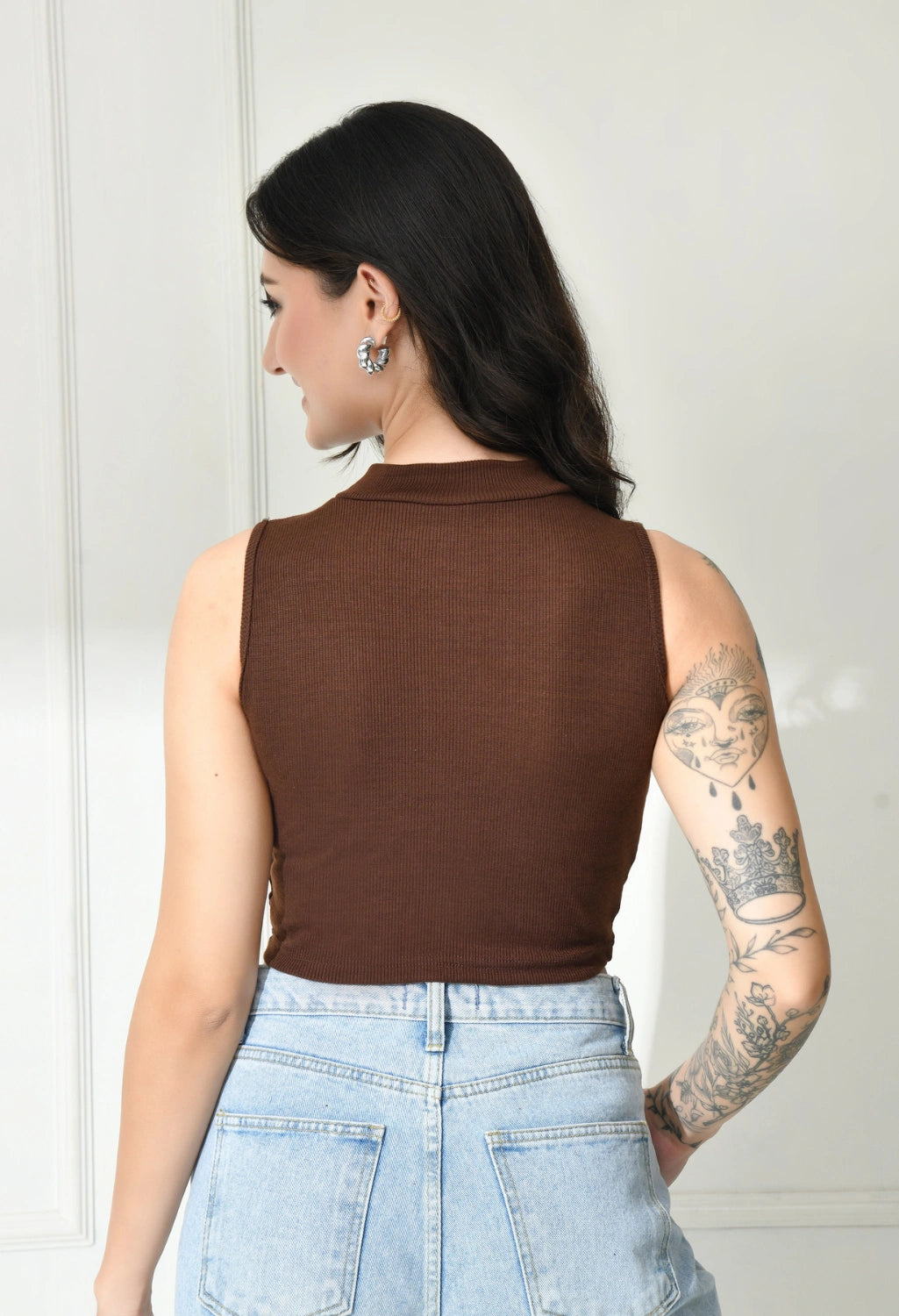 Sterio Pace Women High Neck Crop Top