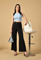 Women Ribbed Slim Fit Round-Neck Top