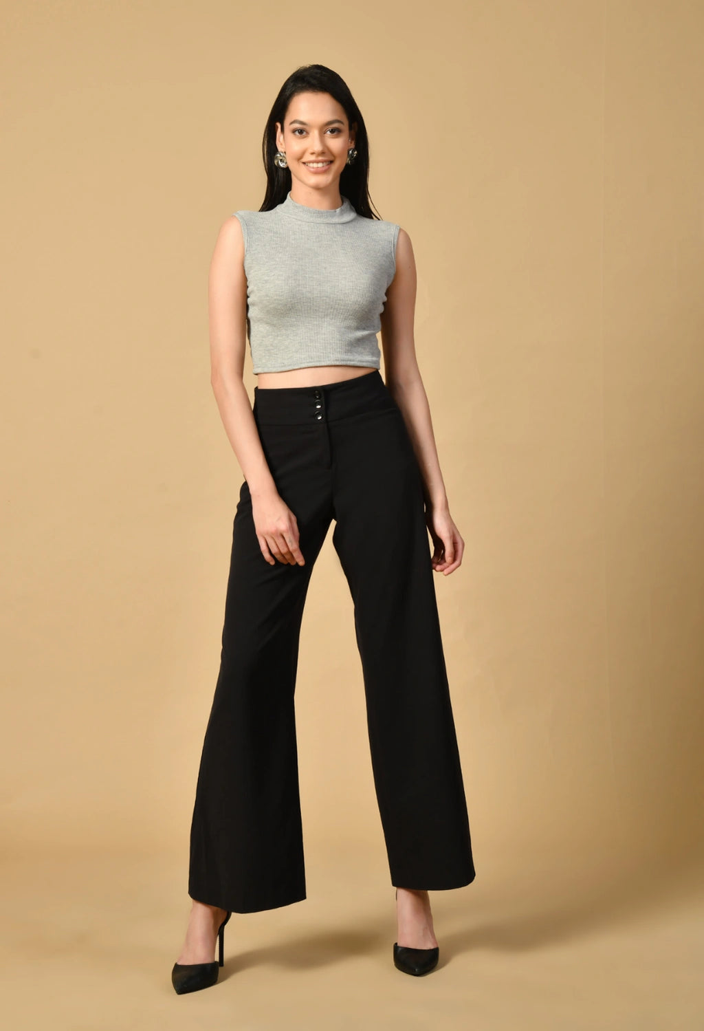 Sterio Pace Women High Neck Crop Top