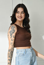 Women Ribbed Slim Fit Round-Neck Top