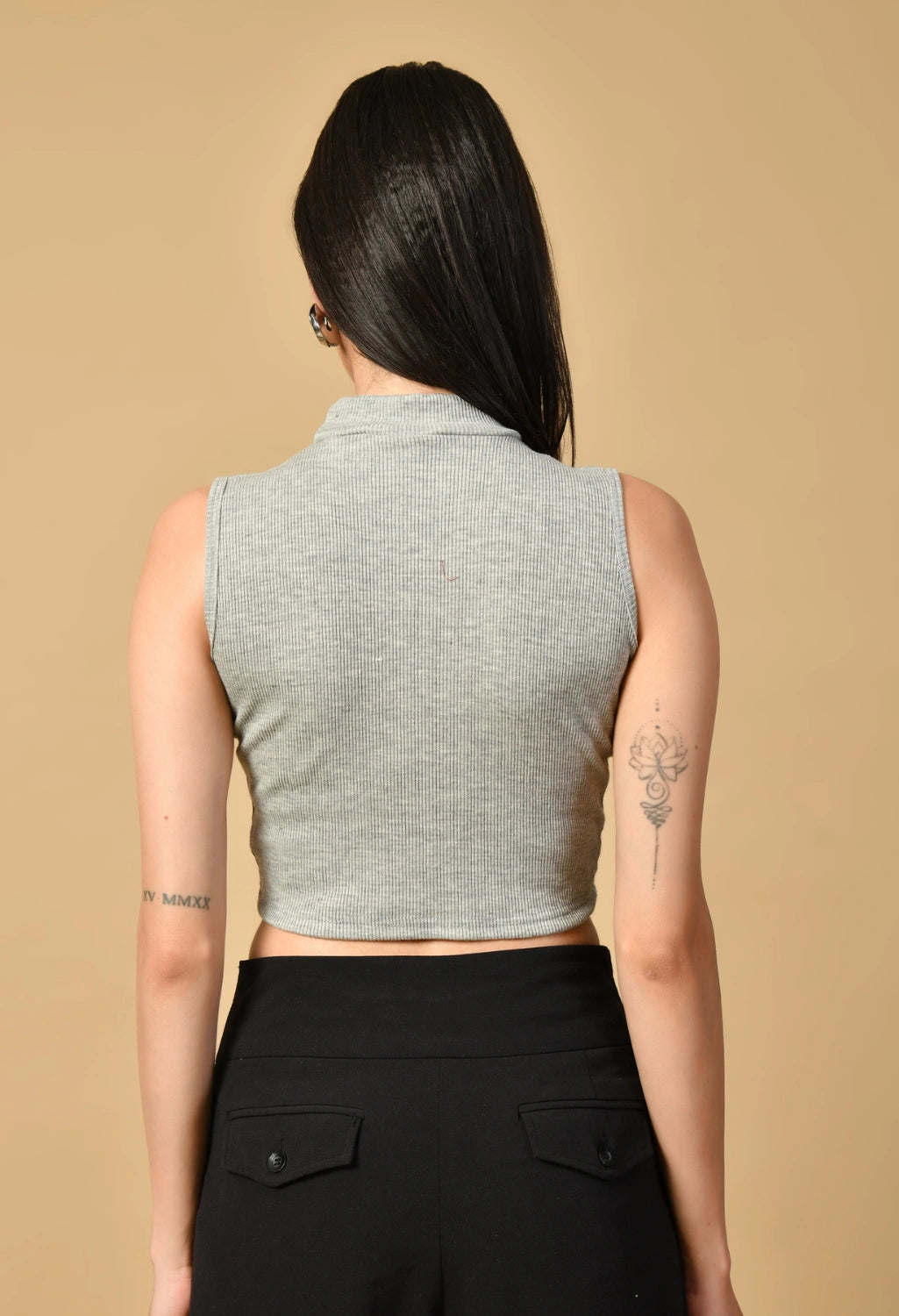 Sterio Pace Women High Neck Crop Top