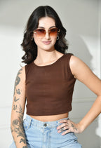 Women Ribbed Slim Fit Round-Neck Top