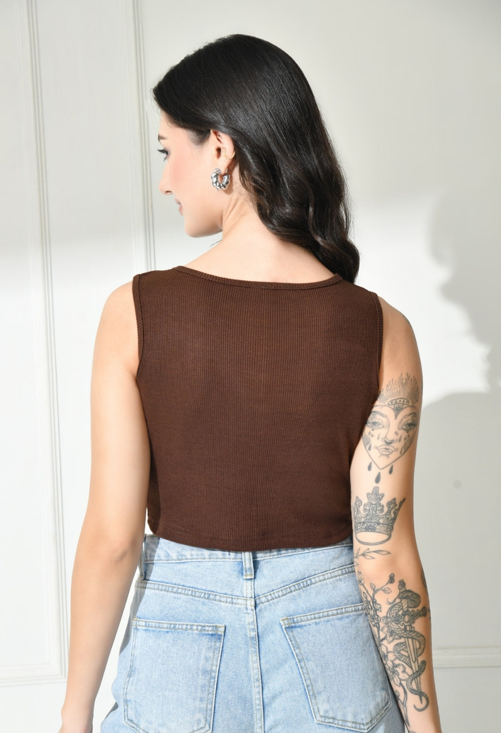 Women Ribbed Slim Fit Round-Neck Top