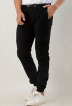 STERIO PACE Men Joggers with Elasticated Waist – Black
