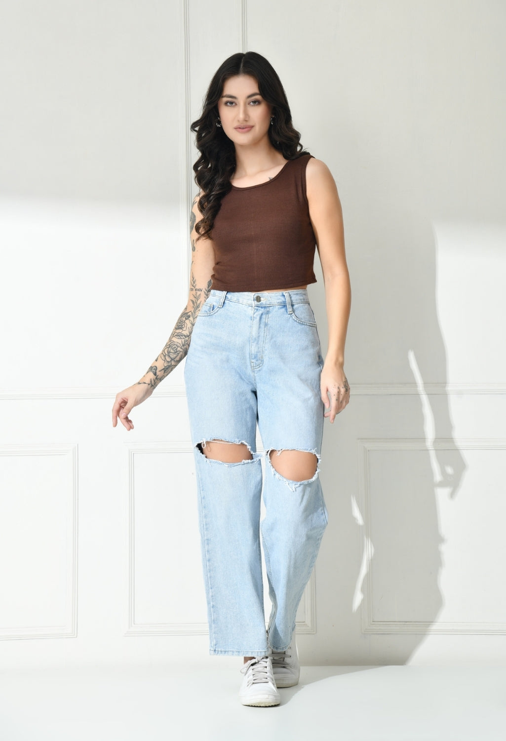 Women Ribbed Slim Fit Round-Neck Top