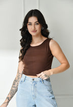 Women Ribbed Slim Fit Round-Neck Top