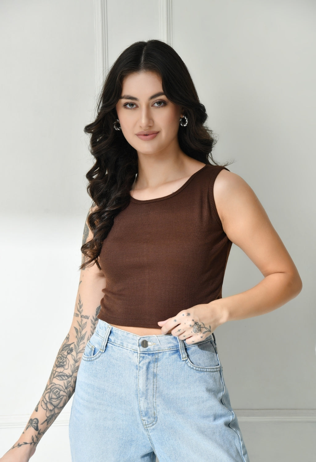 Women Ribbed Slim Fit Round-Neck Top