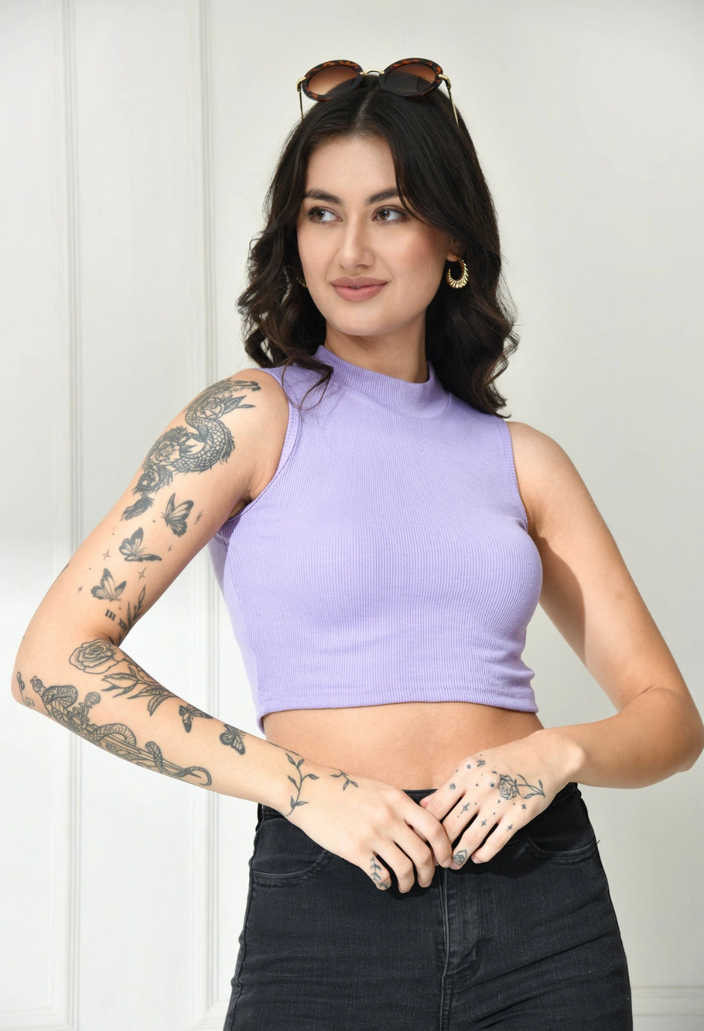 Sterio Pace Women High Neck Crop Top