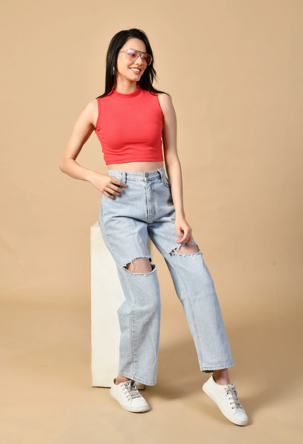Sterio Pace Women High Neck Crop Top