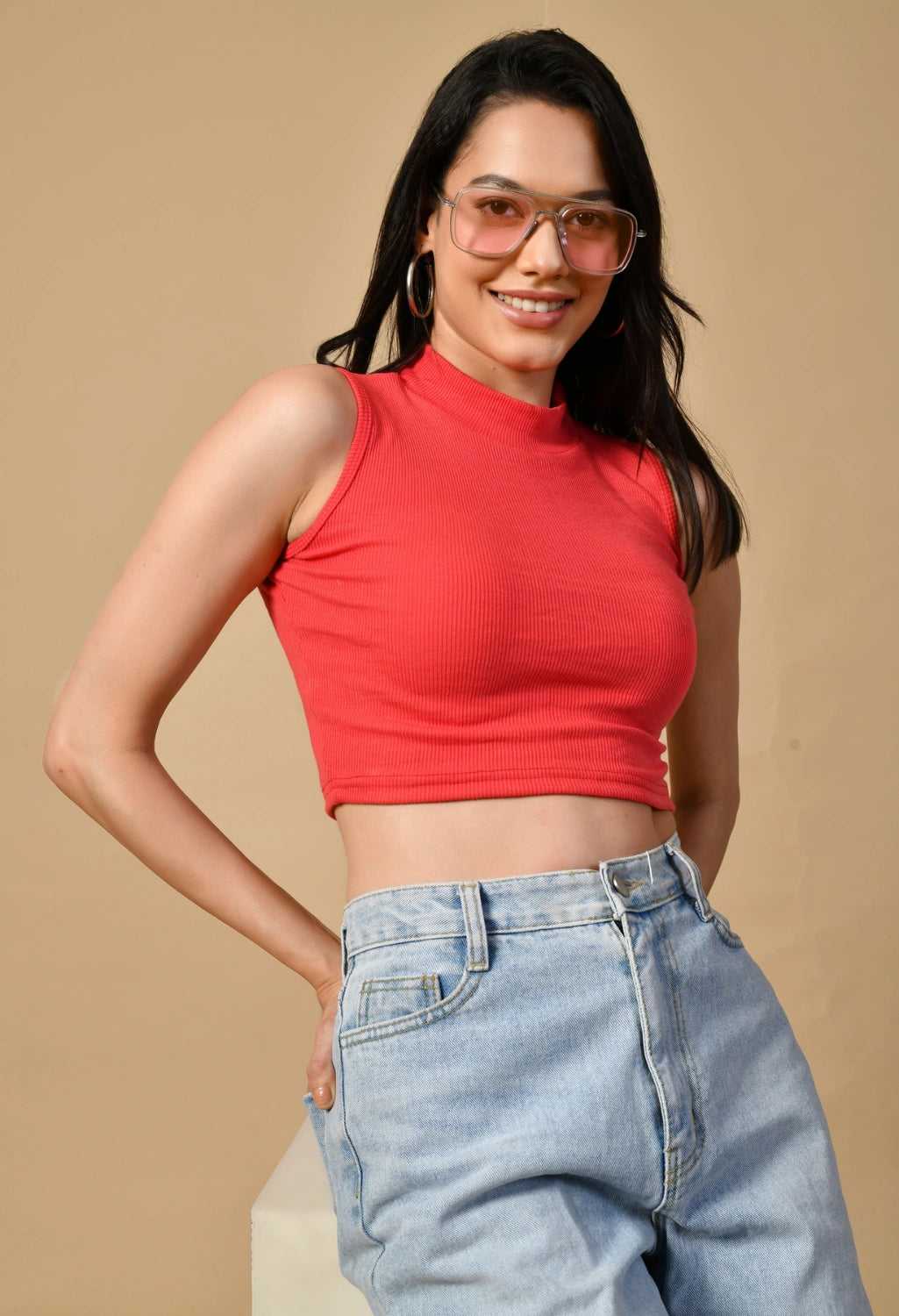 Sterio Pace Women High Neck Crop Top