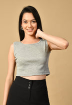 Women Ribbed Slim Fit Round-Neck Top