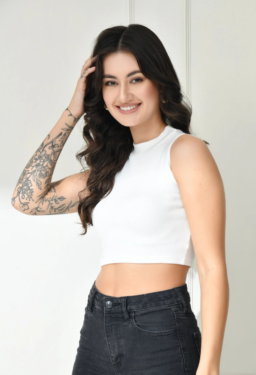 Sterio Pace Women High Neck Crop Top