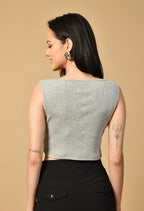 Women Ribbed Slim Fit Round-Neck Top