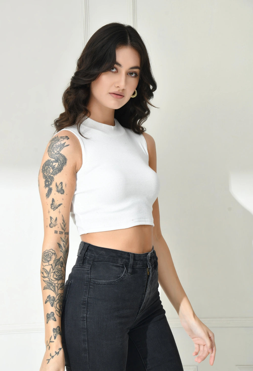 Sterio Pace Women High Neck Crop Top