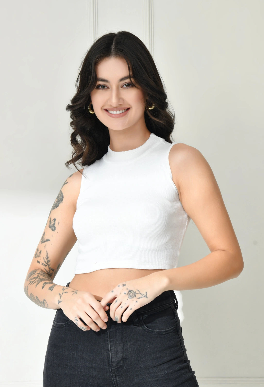 Sterio Pace Women High Neck Crop Top