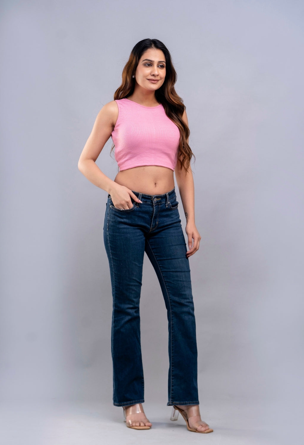 Women Ribbed Slim Fit Round-Neck Top