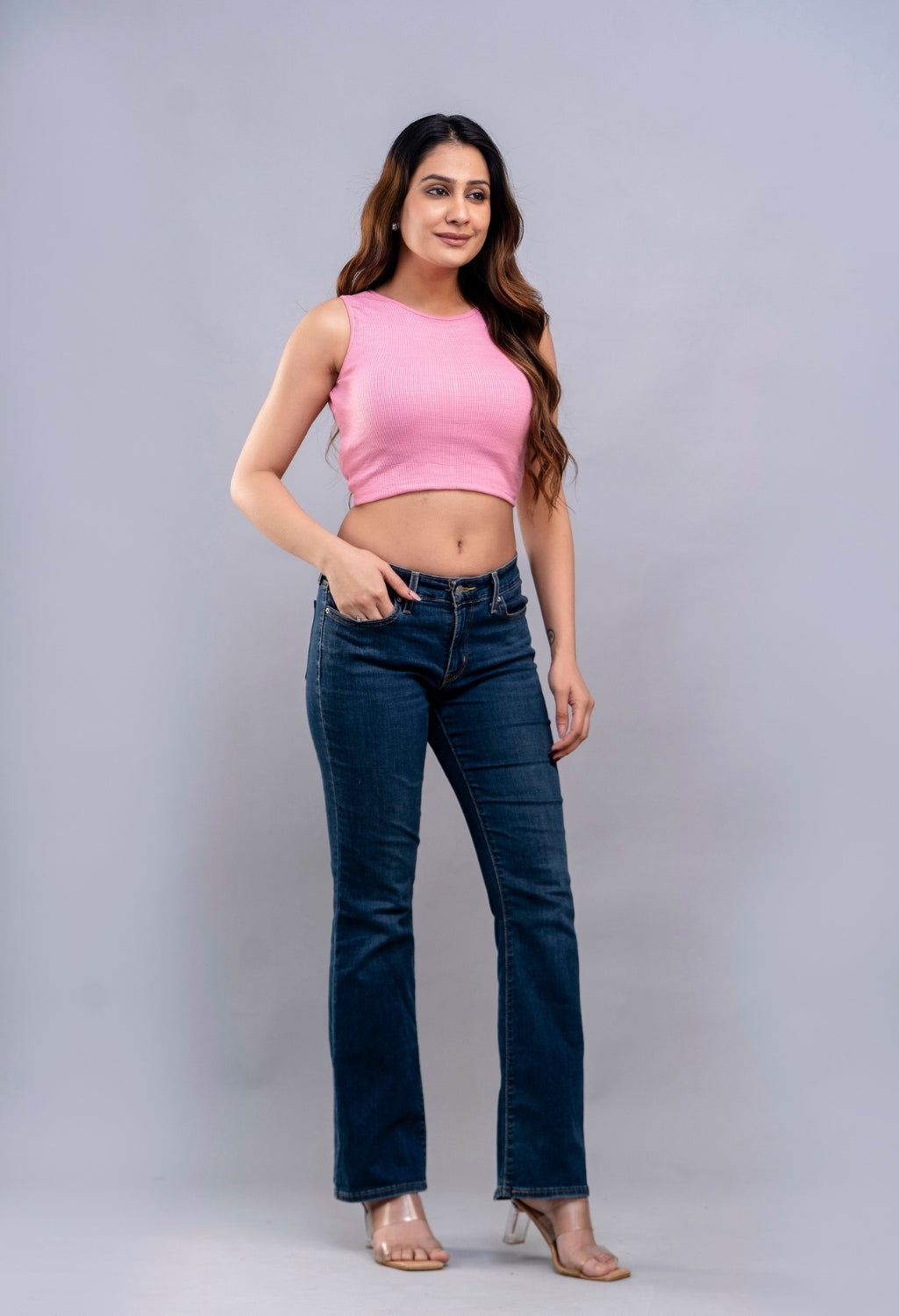 Women Ribbed Slim Fit Round-Neck Top