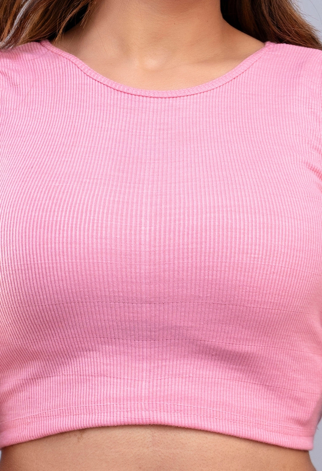 Women Ribbed Slim Fit Round-Neck Top