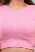 Women Ribbed Slim Fit Round-Neck Top