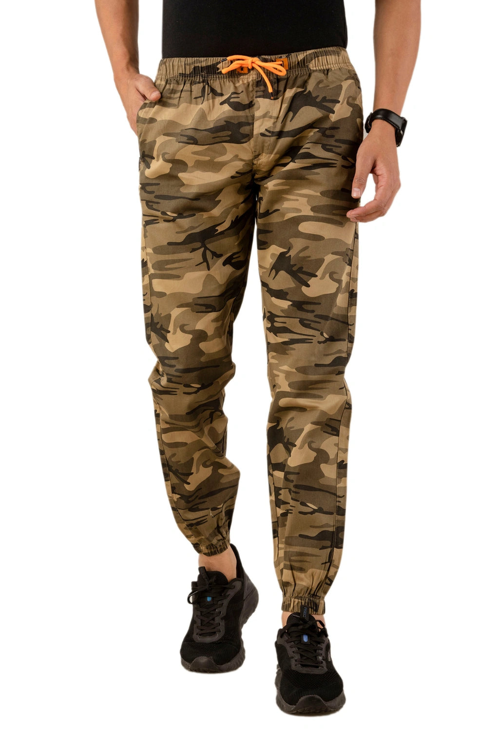 Sterio Pace Men Camouflage Printed Relaxed Straight Leg Joggers