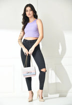 Women Ribbed Slim Fit Round-Neck Top