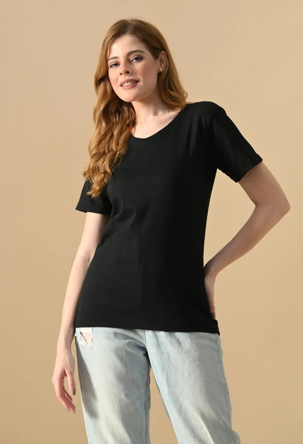 Sterio Pace V-Neck Cotton T-Shirt for Women