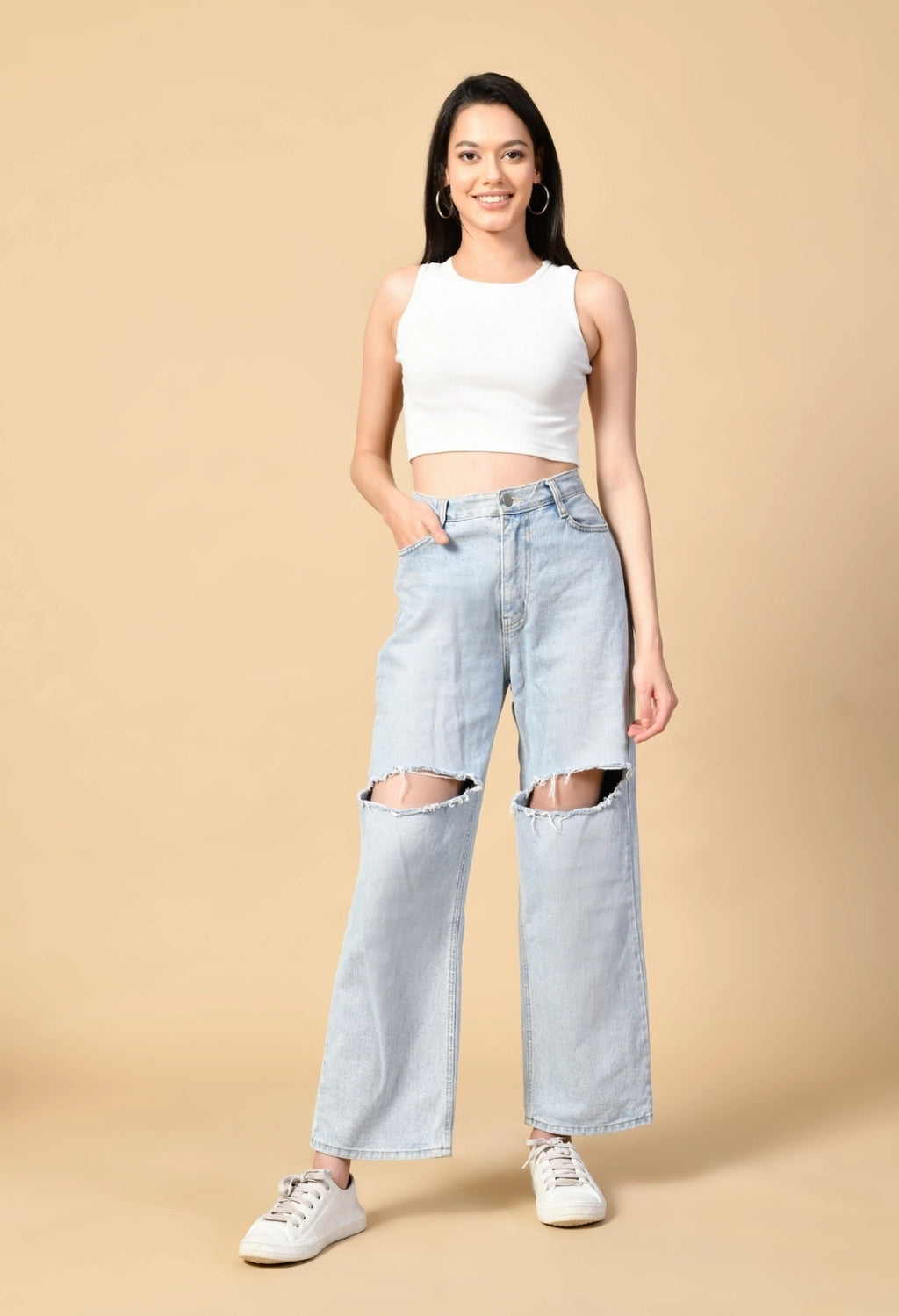 Women Ribbed Slim Fit Round-Neck Top