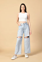 Women Ribbed Slim Fit Round-Neck Top