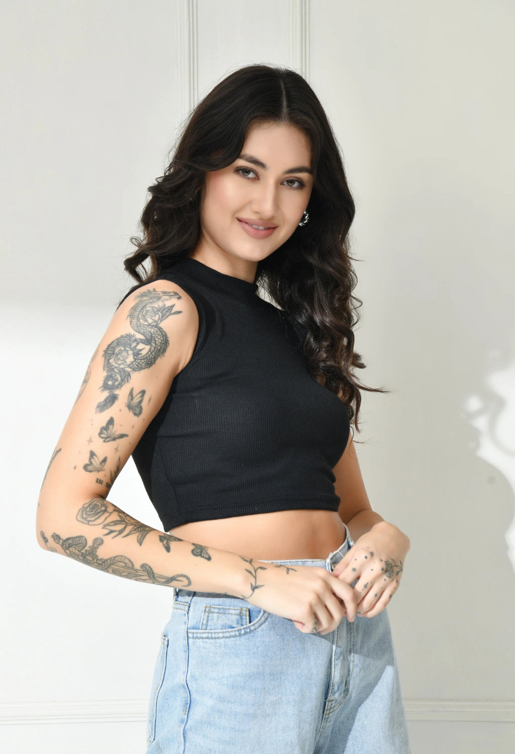 Sterio Pace Women High Neck Crop Top