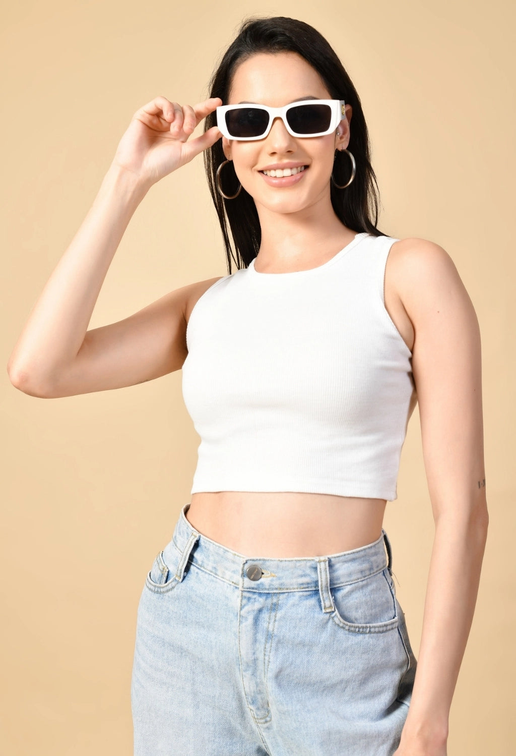 Women Ribbed Slim Fit Round-Neck Top