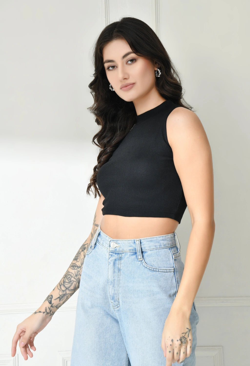 Sterio Pace Women High Neck Crop Top