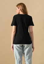 Sterio Pace V-Neck Cotton T-Shirt for Women