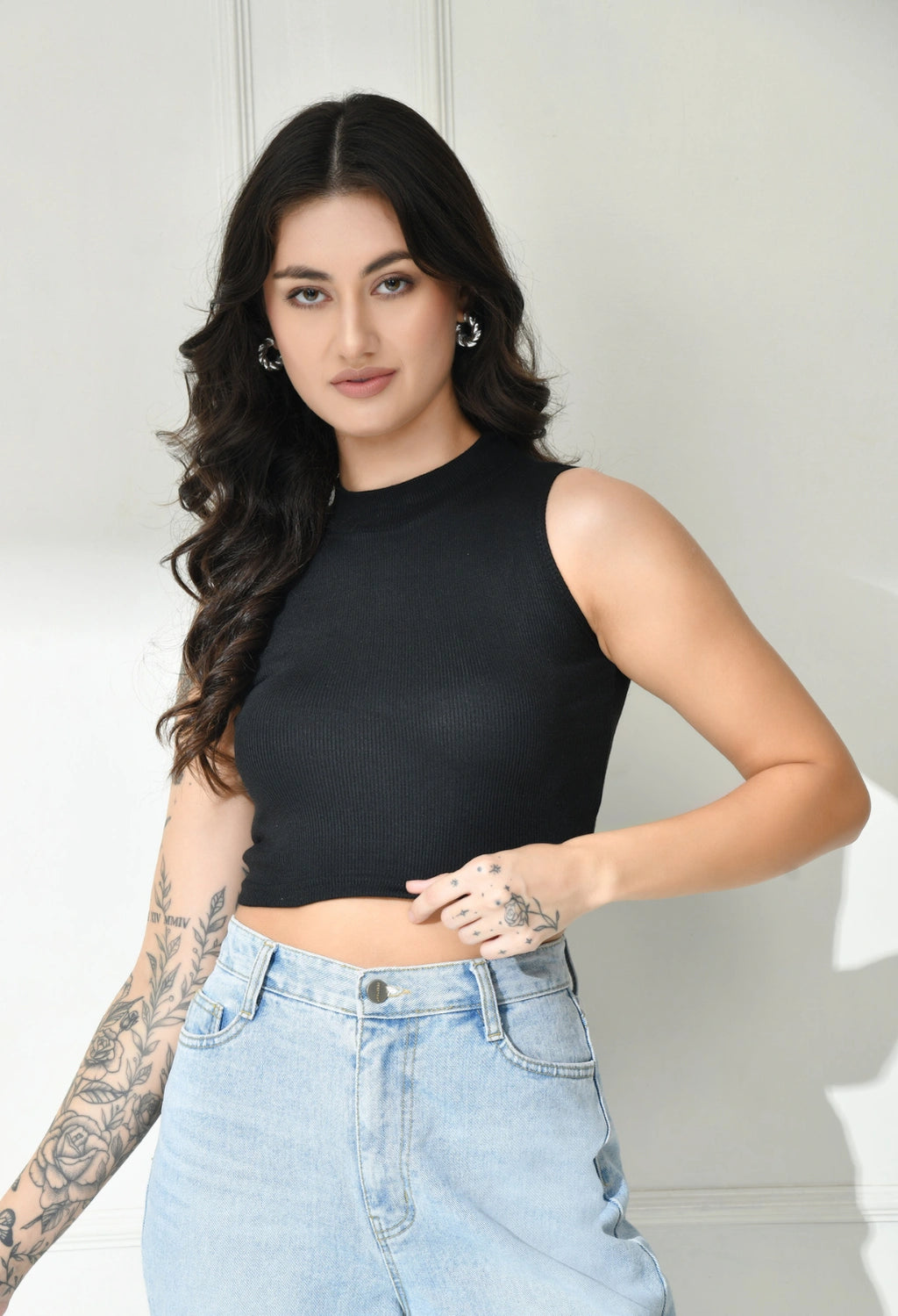 Sterio Pace Women High Neck Crop Top