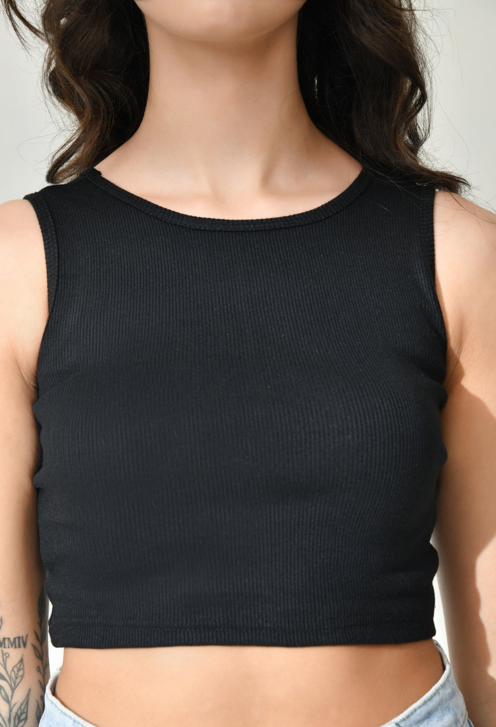 Women Ribbed Slim Fit Round-Neck Top