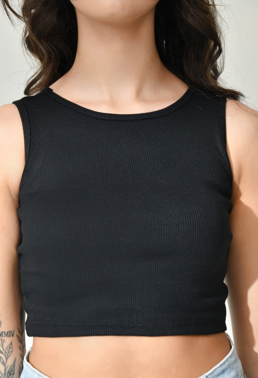 Women Ribbed Slim Fit Round-Neck Top